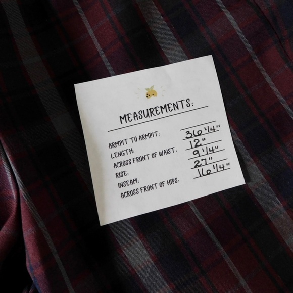 NWT!! RAG & BONE Simone Yoke Pants Burgundy Plaid Dark Academia Whimsigoth 0 - Picture 16 of 16